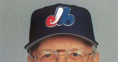 Montreal Expos former pitcher and now coach Claude Raymond, left